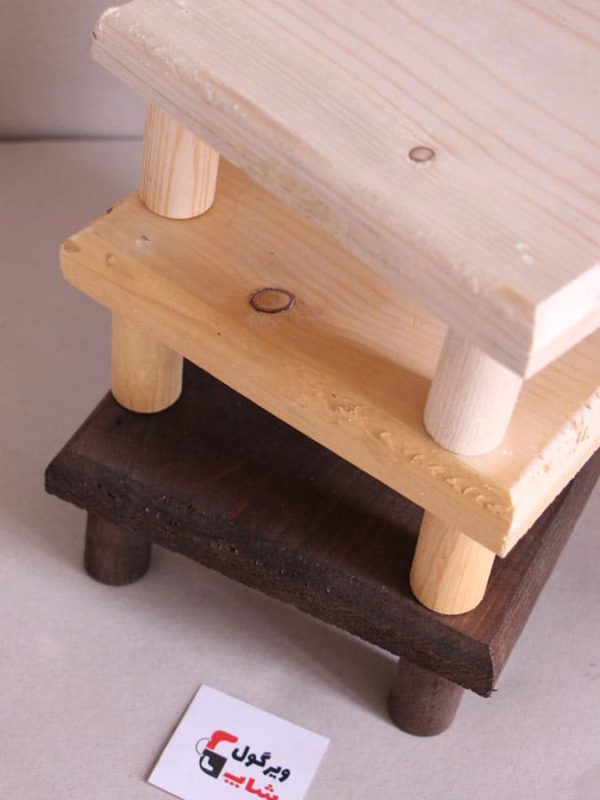 چهارپایه چوبی کوتاه مربع (رایزر آشپزخانه)