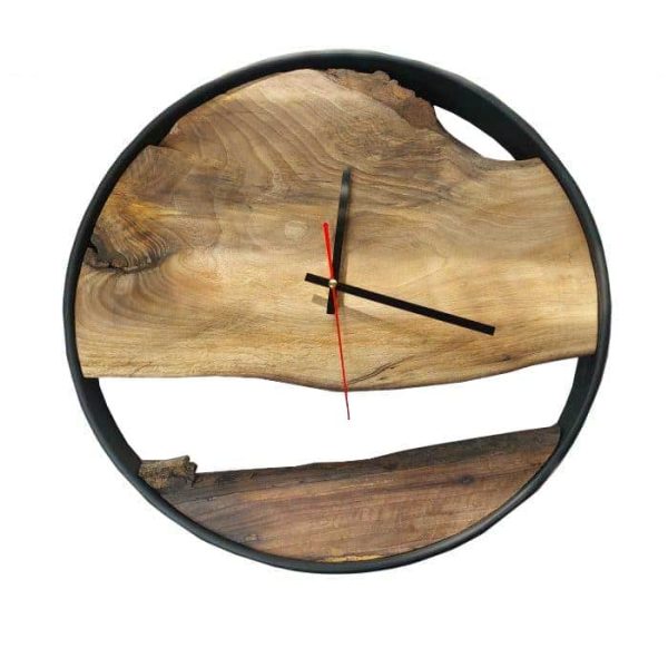 ساعت دیواری چوبی طرح دایره
