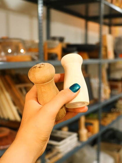 نمکدان چوبی مدل قارچ